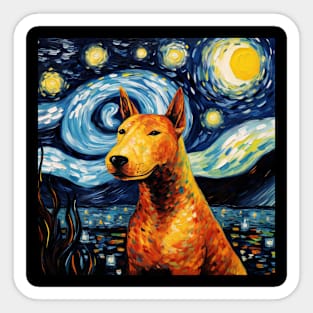 Bull Terrier Starry Night portrait Sticker